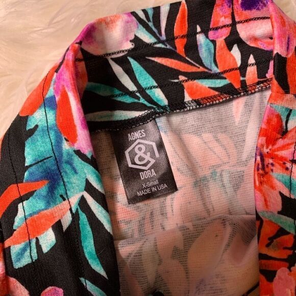 New Agnes & Dora hibiscus flower print skirt with tie waist stretch‎ - Picture 4 of 6